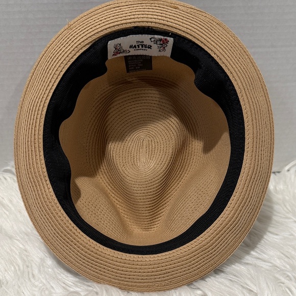 THE HATTER Tan Fedora with Black Striped Band - Picture 8 of 9